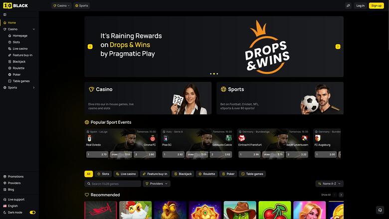 10Black Casino — Homepage