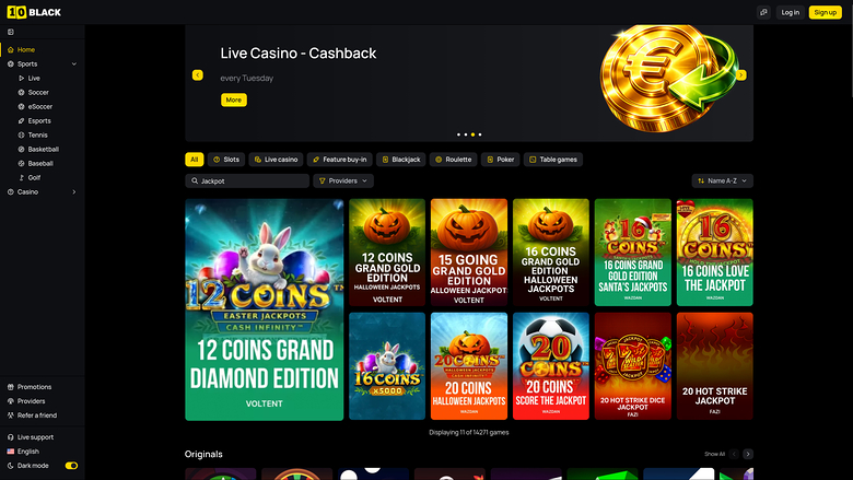 10Black Casino — Jackpot games
