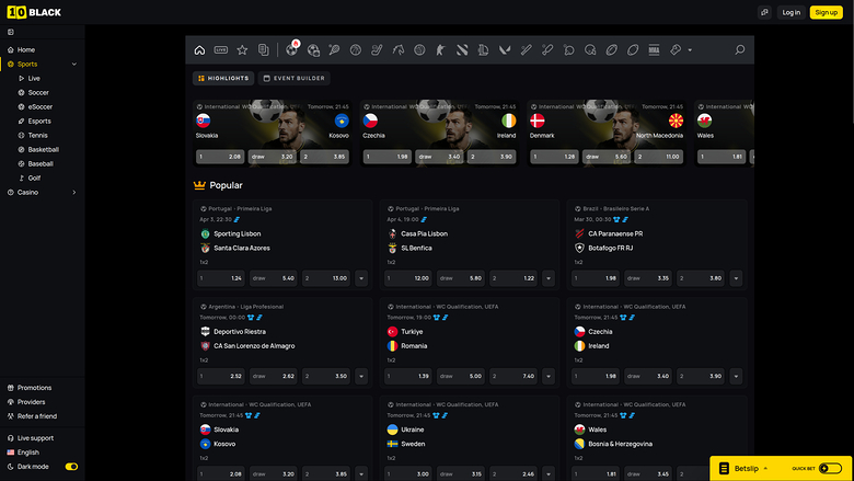 10Black Casino — Sportsbook