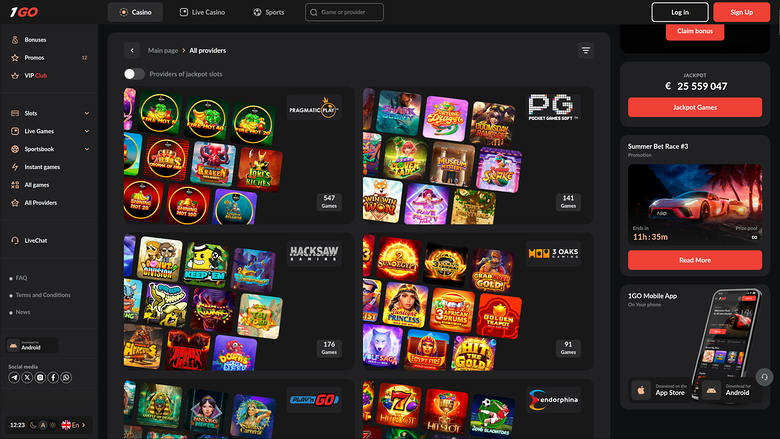 1GO Casino — Games by studio