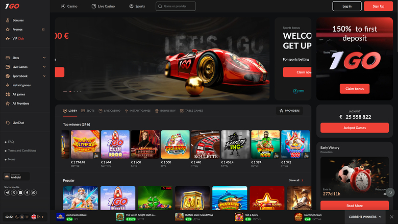 1GO Casino — Homepage
