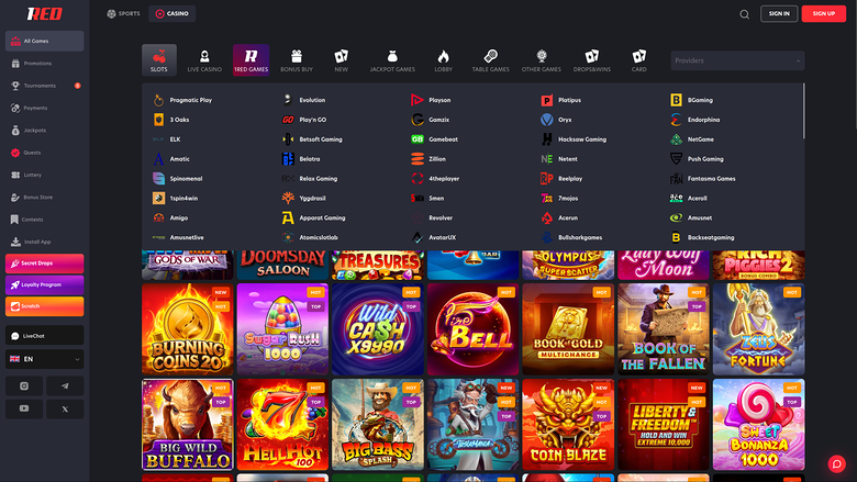 1red Casino — Games by studio