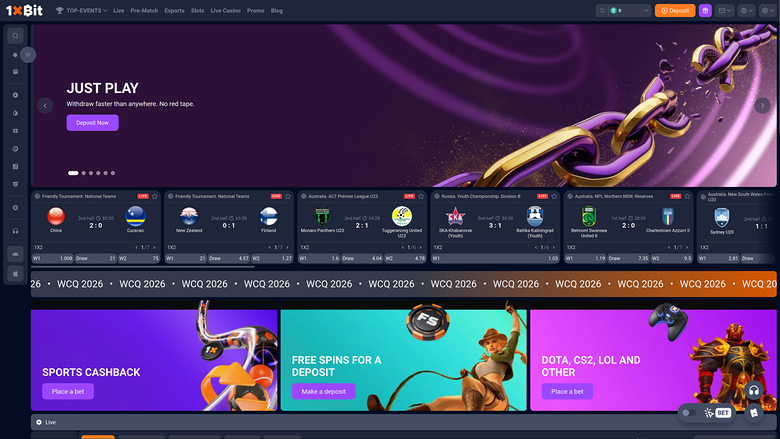 1xBit Casino — Homepage
