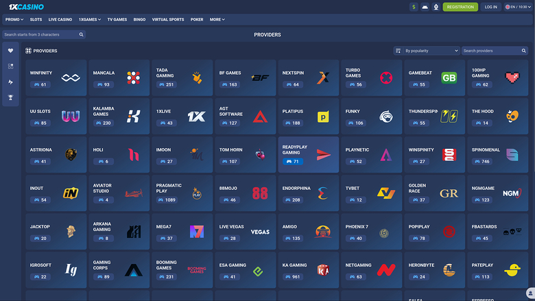 1xCasino — Games by studio