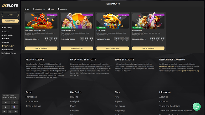 1xSlots Casino — Tournaments