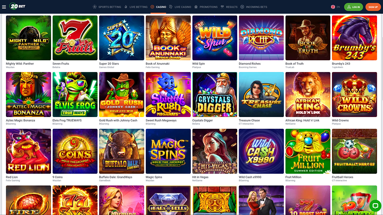 20Bet Casino — Games lobby