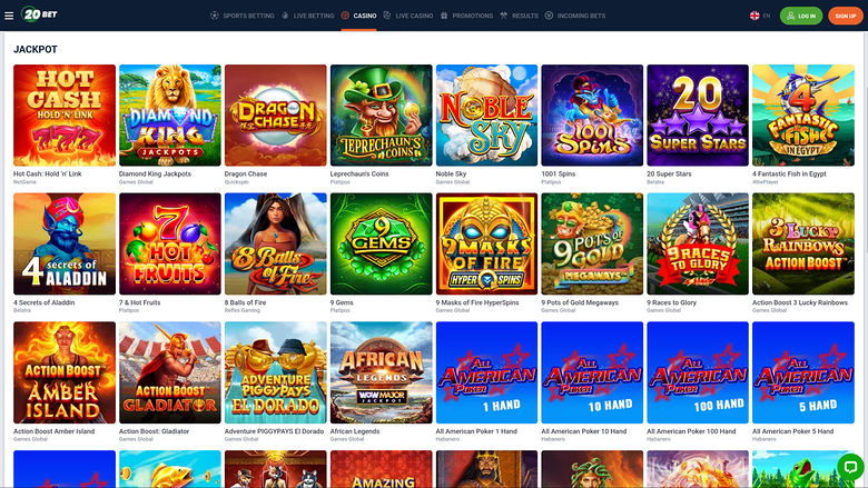 20Bet Casino — Jackpot games