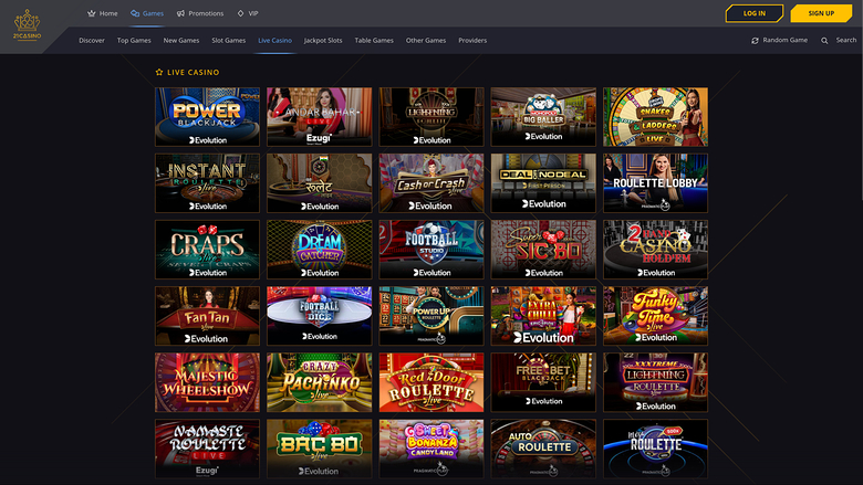 21 Casino — Live dealer lobby
