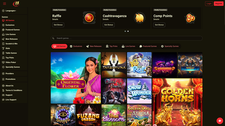 21 Grand Casino — Homepage