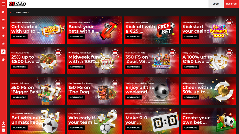 21.red — Promotions page
