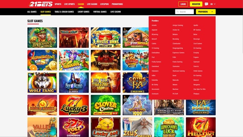 21Bets — Games by studio