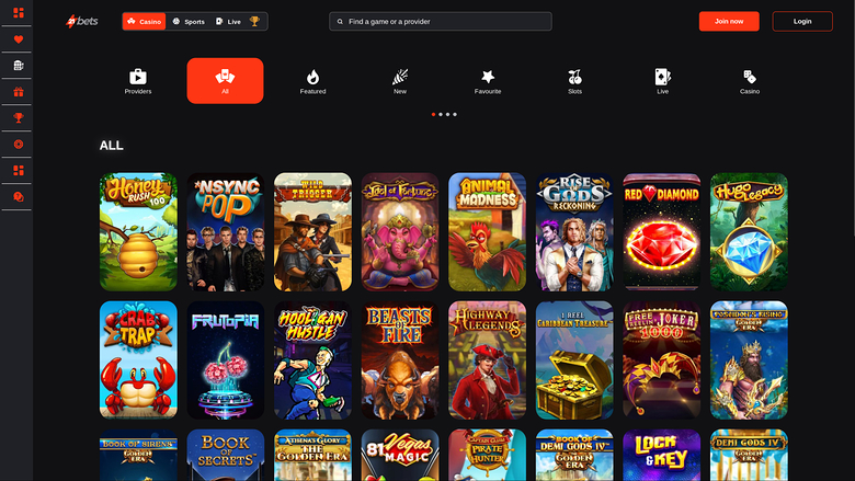 21betscasino.com — Games lobby