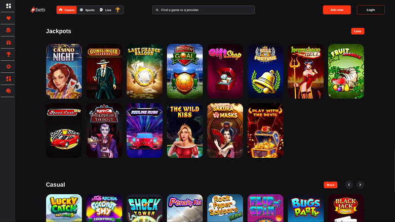 21betscasino.com — Jackpot games
