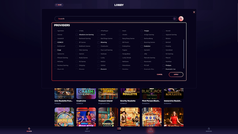 21bit Casino — Games by studio
