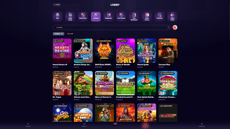 21bit Casino — Jackpot games