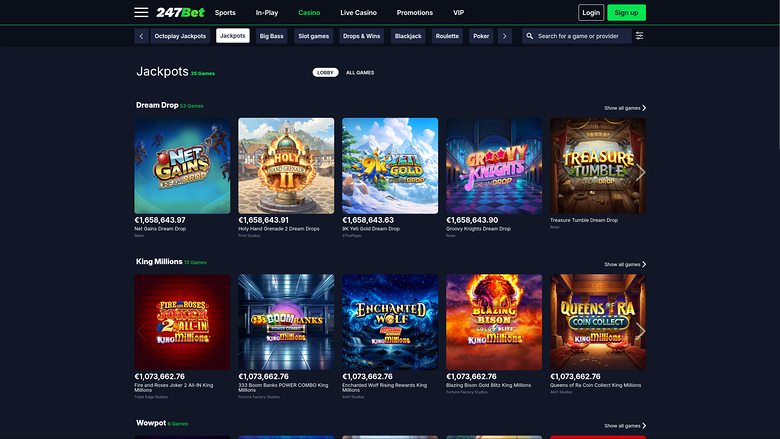 247Bet Casino — Jackpot games