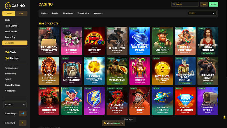 24Casino — Jackpot games