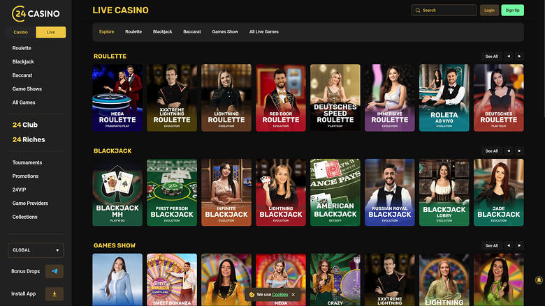 24Casino — Live dealer lobby