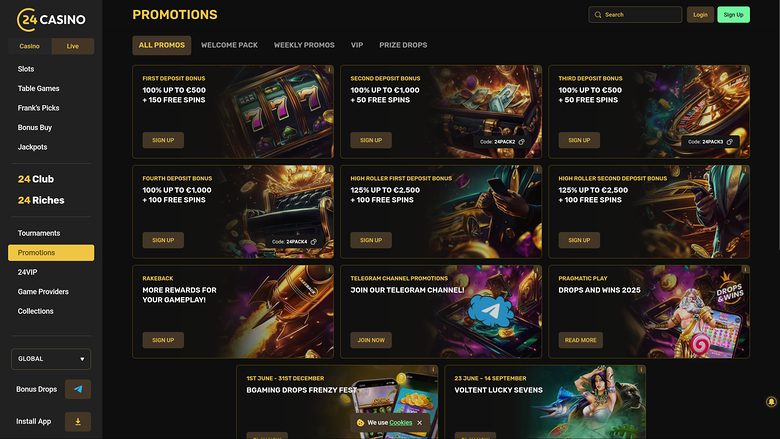 24Casino — Promotions page