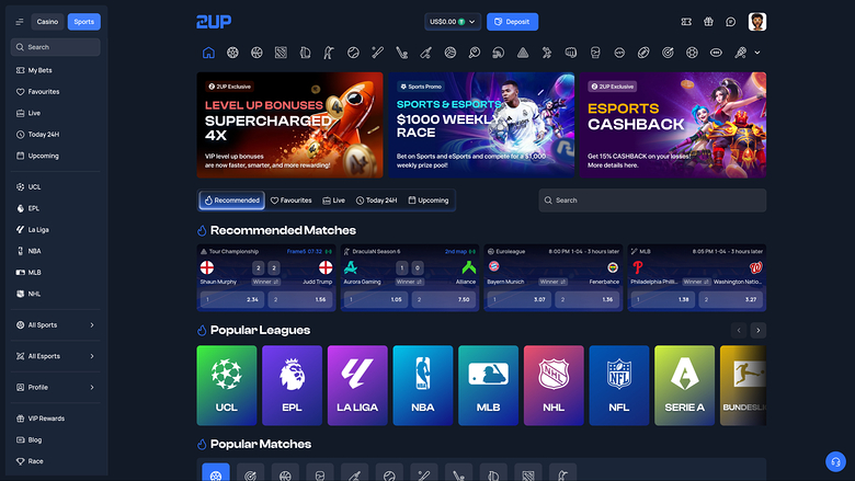 2up Casino — Sportsbook