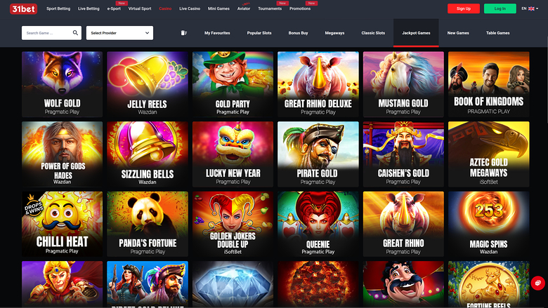 31Bet Casino — Jackpot games
