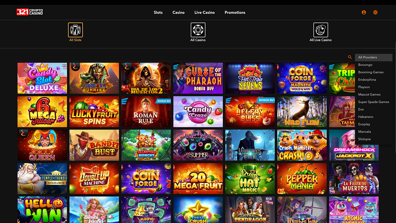321Crypto Casino — Games by studio