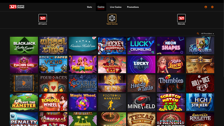321Crypto Casino — Games lobby