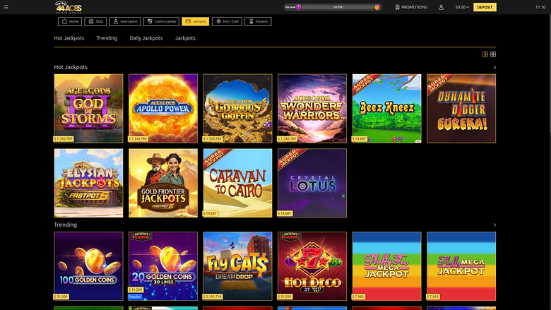 44Aces Online Casino — Jackpot games