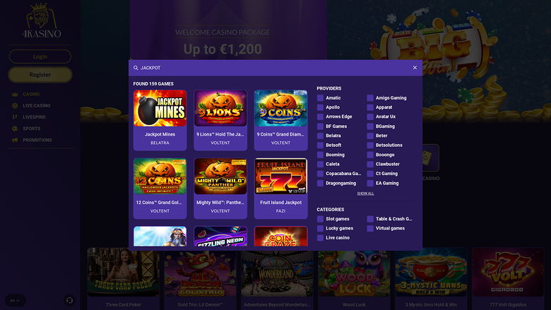 4Kasino — Jackpot games