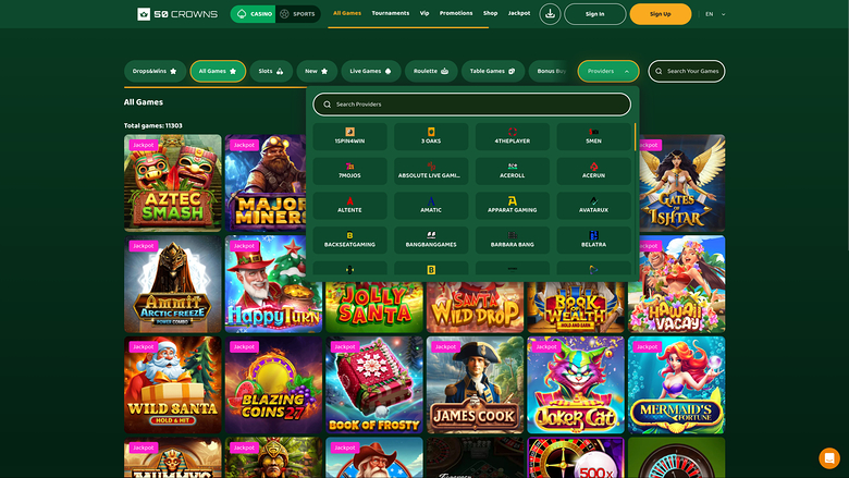 50Crowns Casino — Games by studio