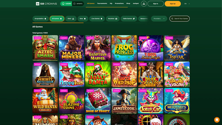 50Crowns Casino — Games lobby