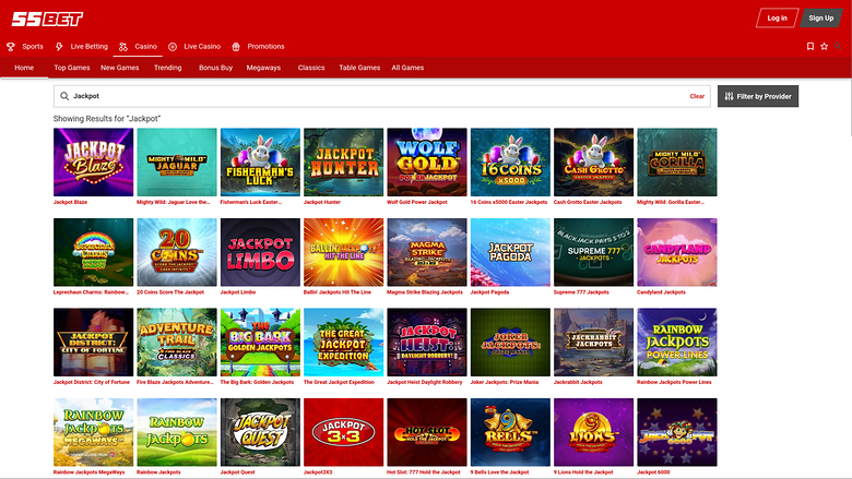55Bet Casino — Jackpot games