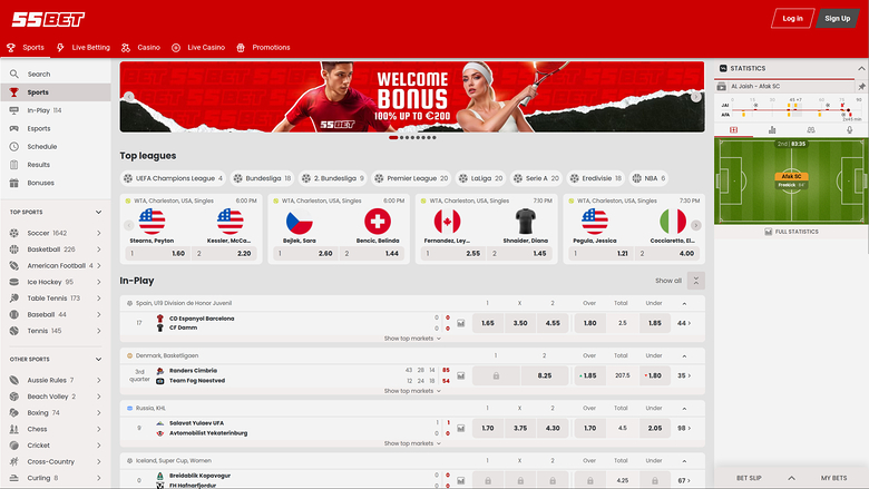 55Bet Casino — Sportsbook