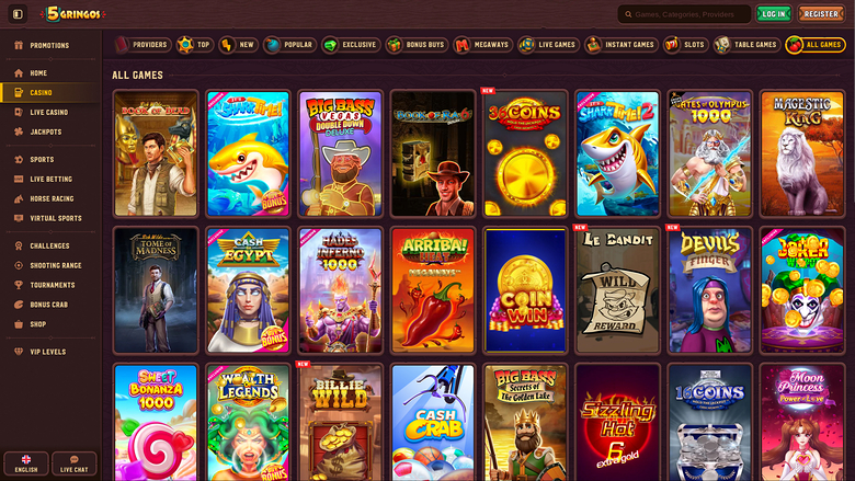 5Gringos Casino — Games lobby