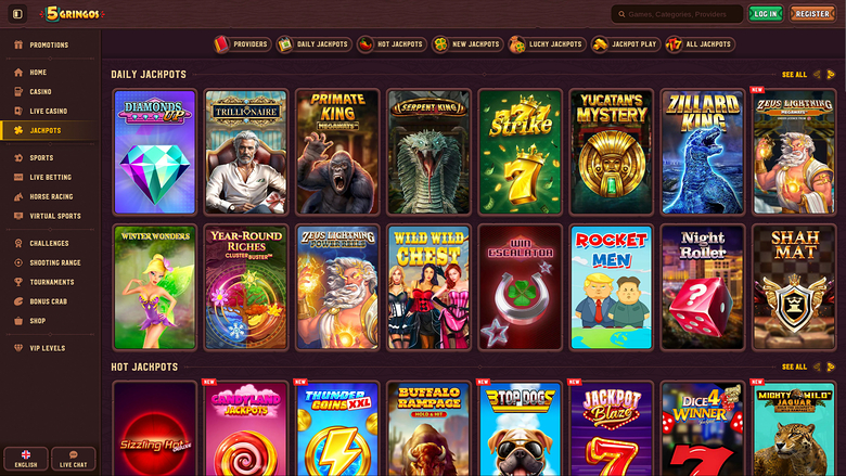 5Gringos Casino — Jackpot games