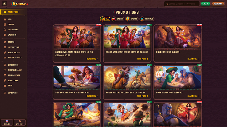 5Gringos Casino — Promotions page