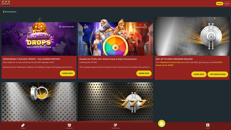777Vault Casino — Promotions page