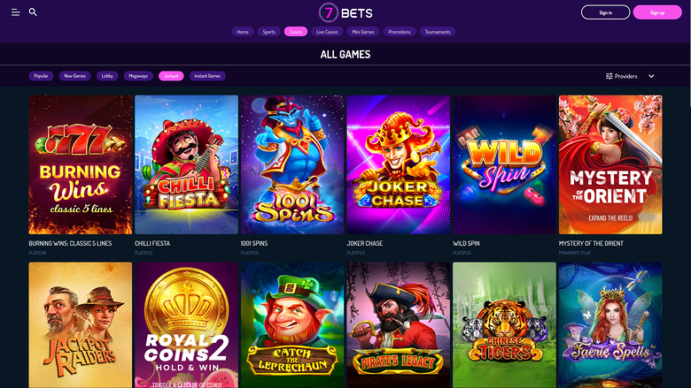 7Bets — Jackpot games