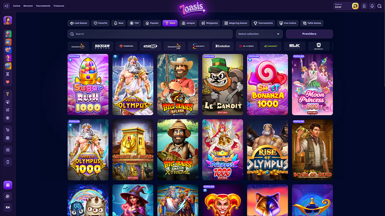 7Oasis Casino — Games lobby
