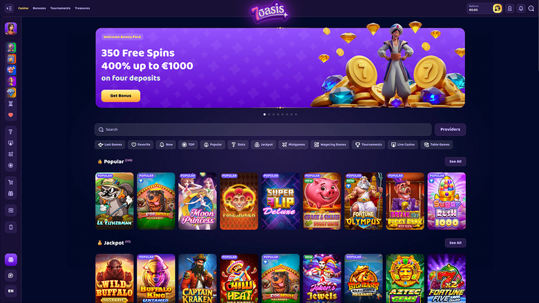 7Oasis Casino — Homepage