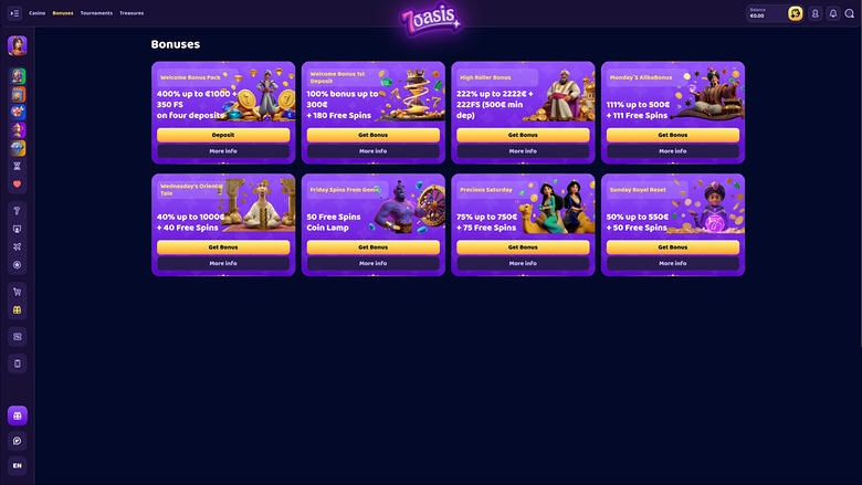 7Oasis Casino — Promotions page