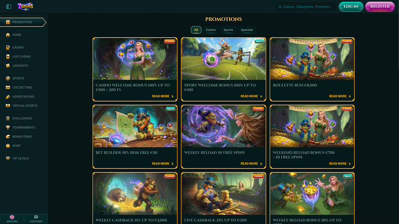 7Signs Casino — Promotions page