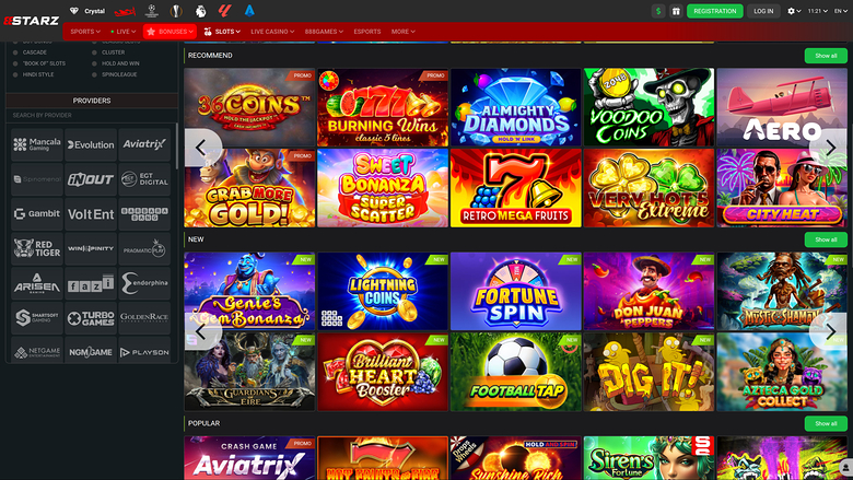 888STARZ Casino — Games by studio
