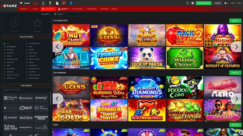 888STARZ Casino — Games lobby