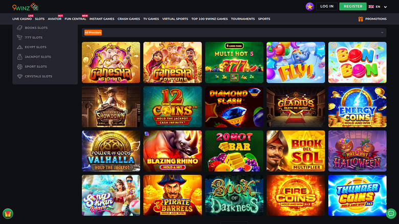9winz Casino — Games lobby