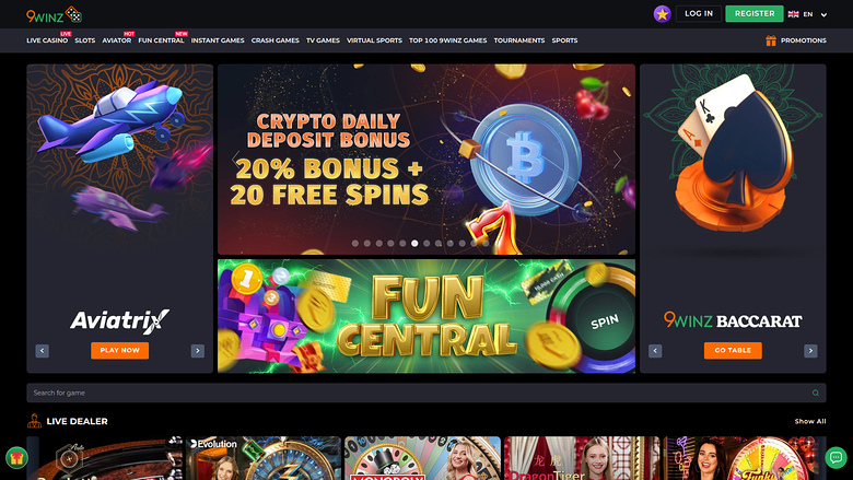 9winz Casino — Homepage