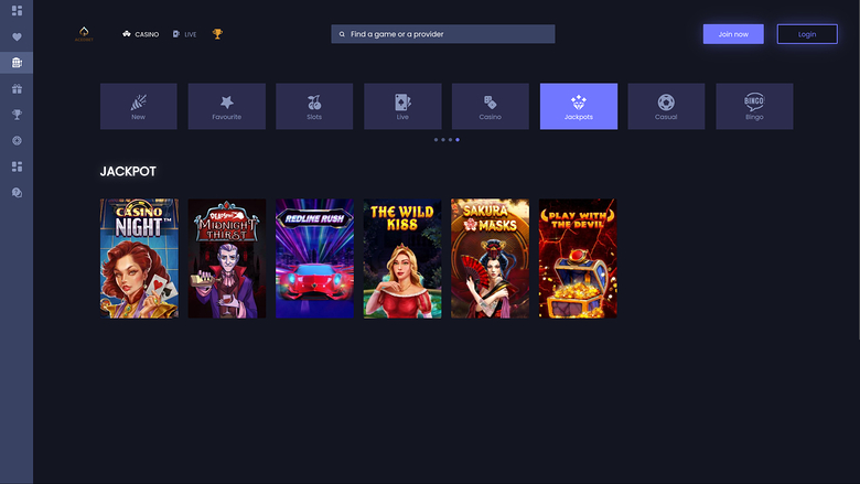 Aced Bet Casino — Jackpot games