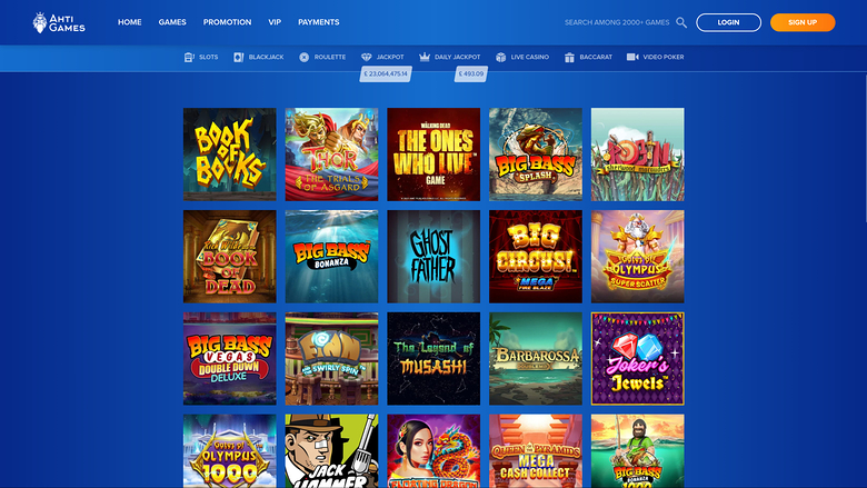 Ahti Games Casino — Games lobby