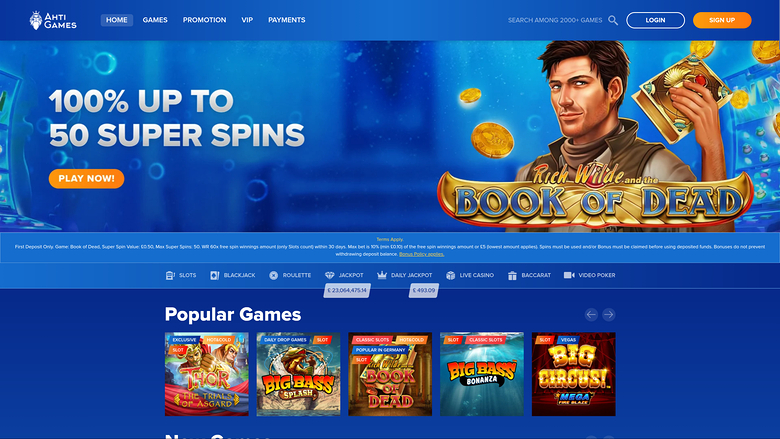 Ahti Games Casino — Homepage