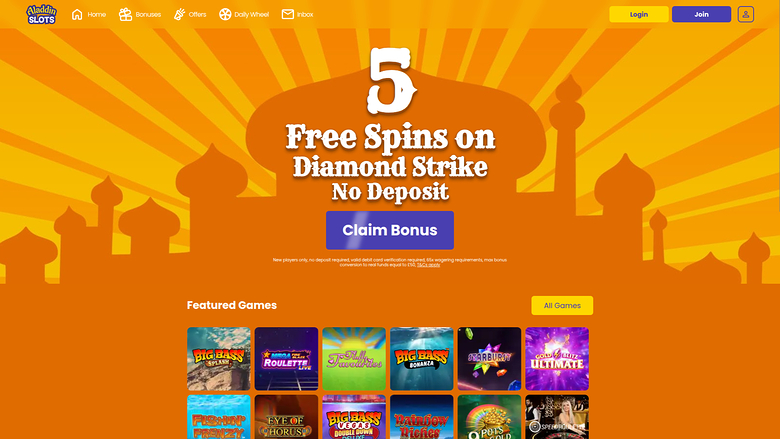 Aladdin Slots Casino — Homepage